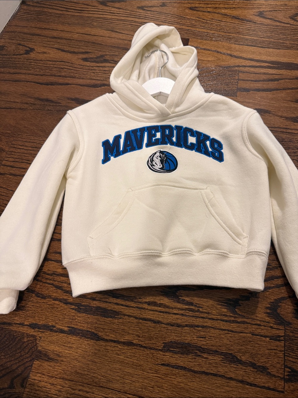 NBA Mavericks Cream Kids Hoodie with Blue Team Logo